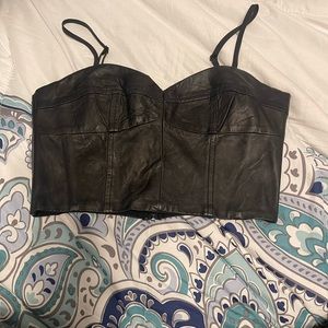 Leather crop top